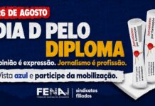 FENAJ convoca jornalistas para mobilização nacional pelo Diploma de Jornalismo nesta quarta (26)